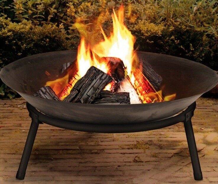 Cast Iron Outdoor Fire Pit Bowl Round, Large Cast Iron Fire Pit Bowl
